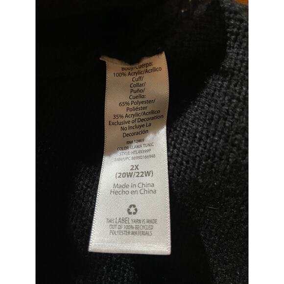 La Llama Plus Size, Ugly Christmas Sweater, Adorned with Tassels and Sequence - Picture 6 of 6